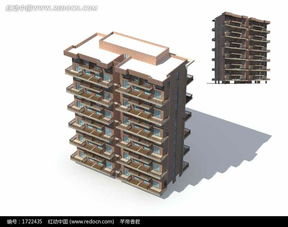 现代独栋多层住宅楼3D模型设计与免费资源